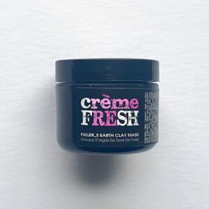 black container for charcoal clay mask by Creme Fresh - Canadian Beauty Skincare line