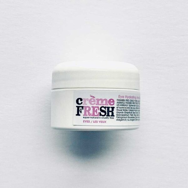 container of eye brightening cream by Creme Fresh - Canadian Cruelty Free beauty